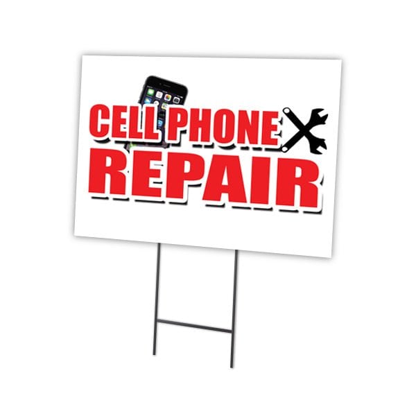 Signmission Cell Phone Repair Yard Sign & Stake outdoor plastic coroplast window, C-2436 Cell Phone Repair C-2436 Cell Phone Repair - main